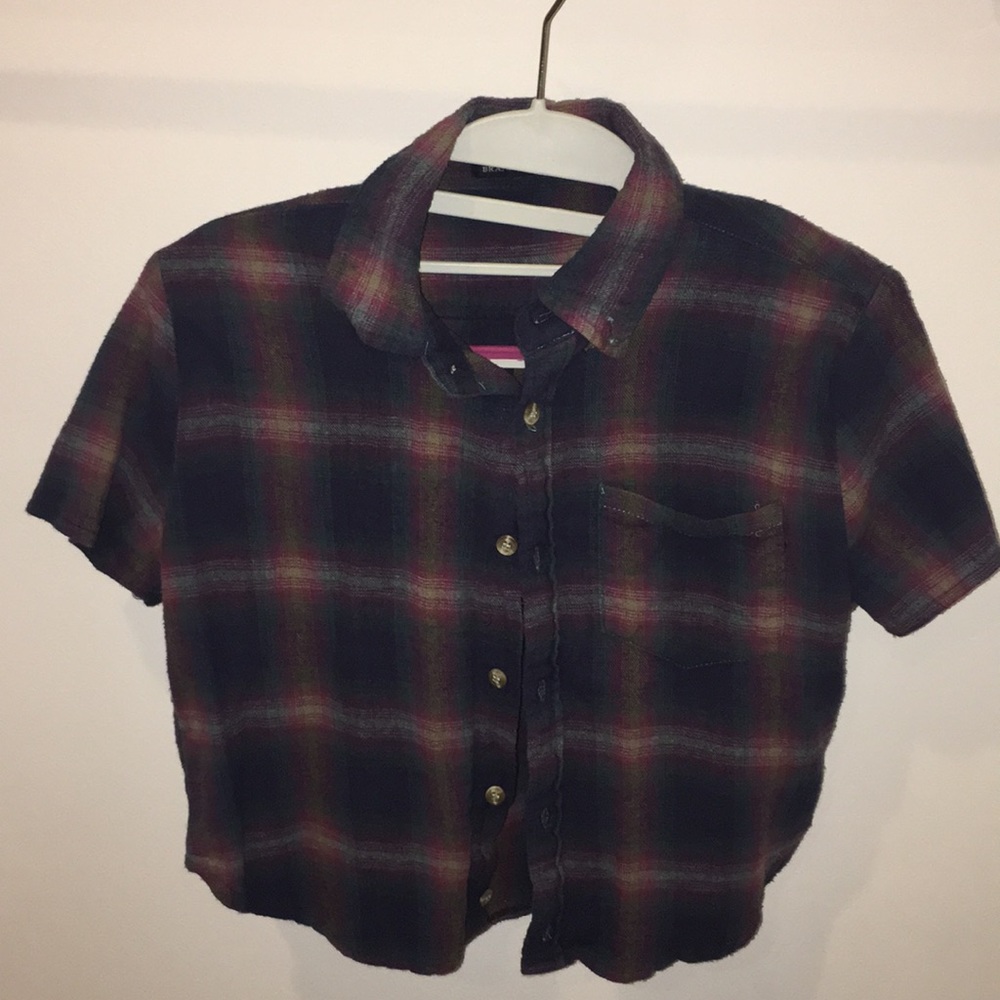Brandy Melville cropped button up flannels